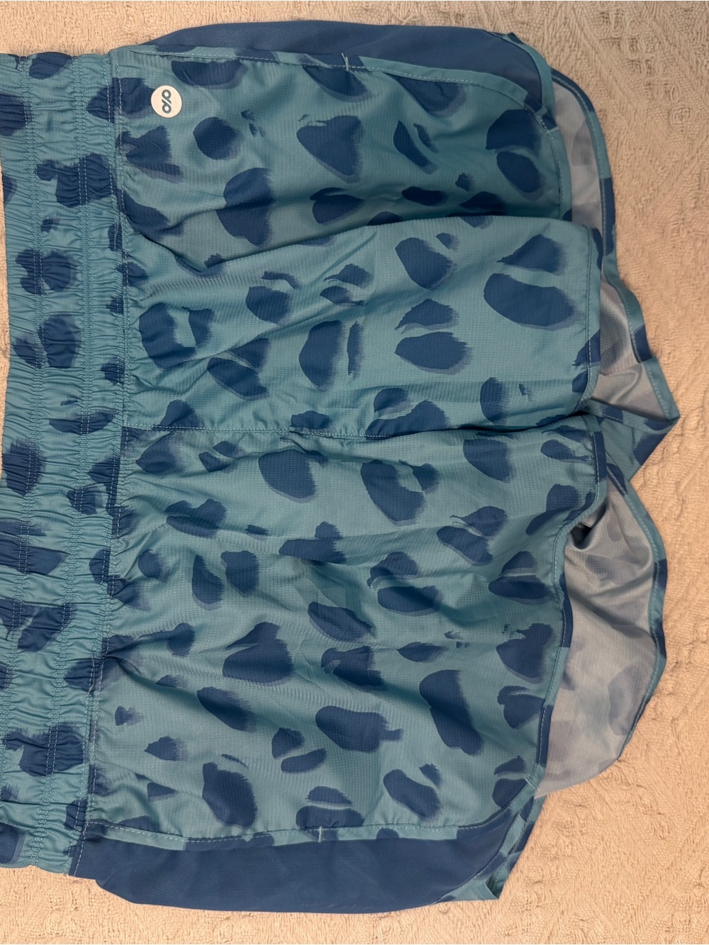 dip Teal and Navy Leopard-Print Skater Skirt